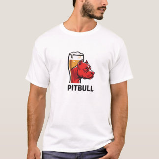 Pitbull & Beer Art Logo T-Shirt