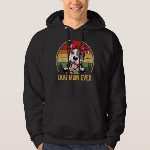 Pitbull Best Dog Mum Ever Retro Mum Mother's Day Hoodie