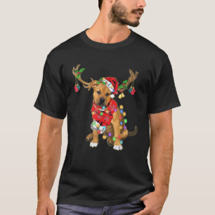 Pitbull boxer mix Gorgeous Reindeer Christmas Ligh T-Shirt