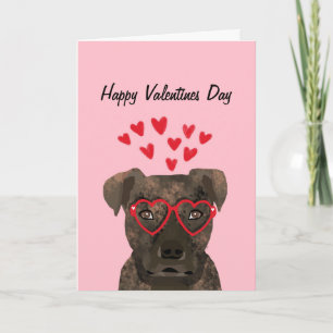 Pitbull Brindle Valentines Love Card