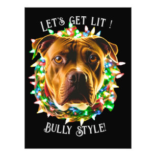 Pitbull Bully Funny Christmas Personalise custom  Photo Print