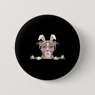 Pitbull Bunny Bubble Gum Easter Day Womens Mens Ki 6 Cm Round Badge