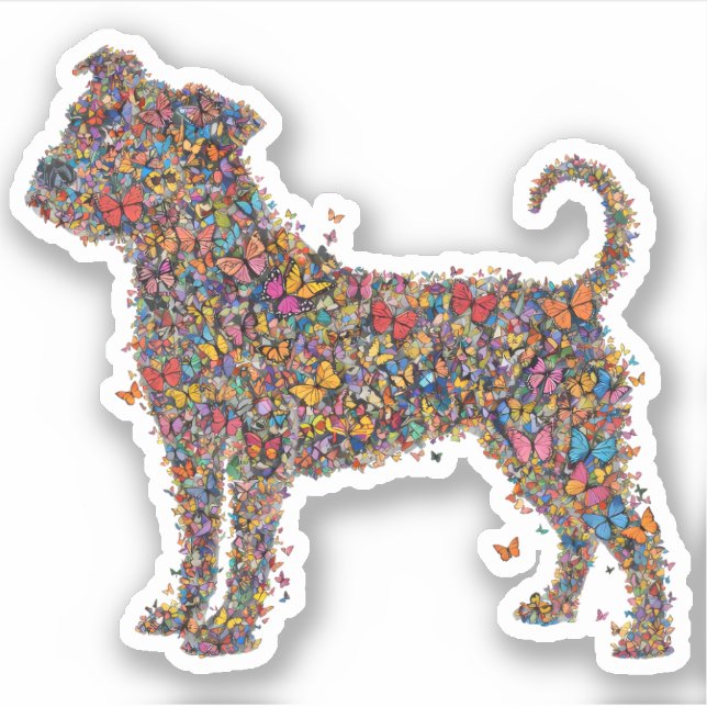 Pitbull Butterfly Silhouette Art | Bully Dog Lover (Front)