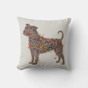 Pitbull Butterfly Silhouette Bully Dog Lover Bone Cushion