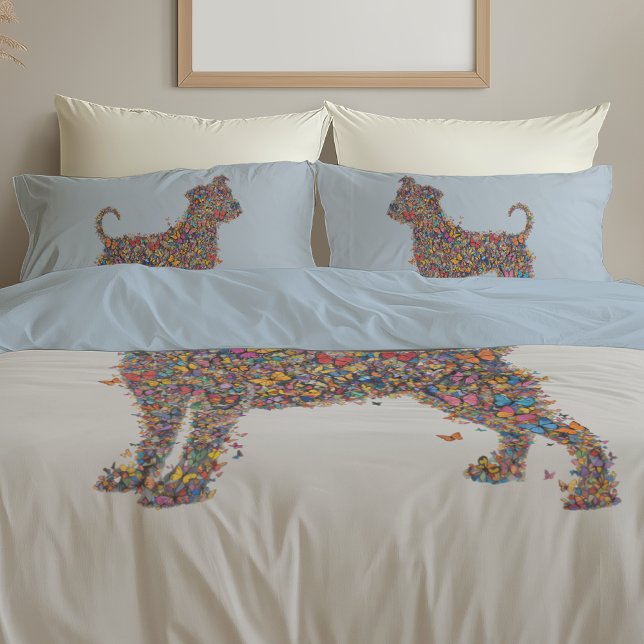 Pitbull Butterfly Silhouette | Reversible Dog Mama Pillowcase (Creator Uploaded)