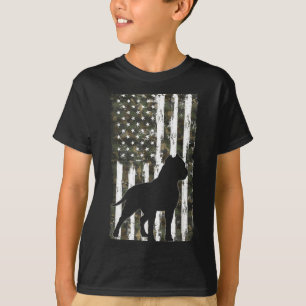 Pitbull Camouflage American Flag USA Dog Lover T-Shirt