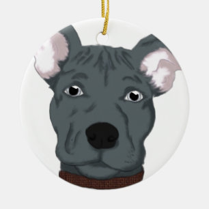 Pitbull Ceramic Tree Decoration