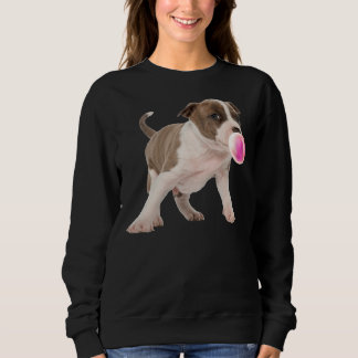 Pitbull Chews Gum Bubble Dogs Puppies Sweatshirt