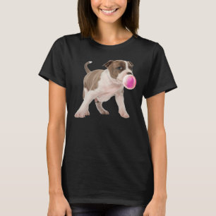 Pitbull Chews Gum Bubble Dogs Puppies T-Shirt