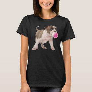 Pitbull Chews Gum Bubble Dogs Puppies T-Shirt