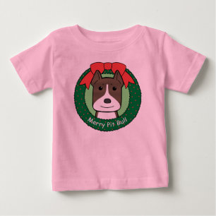 Pitbull Christmas Baby T-Shirt