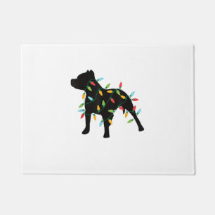 Pitbull Christmas Lights Christmas Gift Dog Lover Doormat