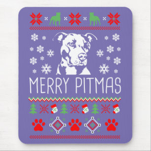 Pitbull Christmas Lovers Merry Pitmas Ugly Christm Mouse Mat