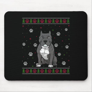 Pitbull Christmas Sweater Xmas Pet Animal Dog Love Mouse Mat