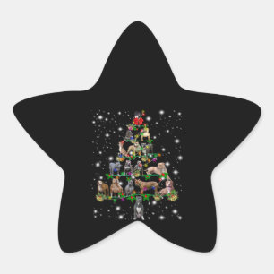 Pitbull Christmas Tree Covered By Flashlight Star Sticker