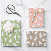 Pitbull Confetti - sage, tan, peach Wrapping Pape