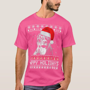 Pitbull Cute Happy Holidays Christmas Dog Lover Xm T-Shirt