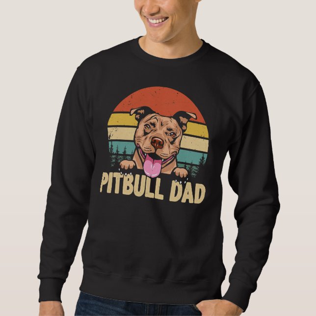 Pitbull Dad Dog Fathers Day Sweatshirt (Front)
