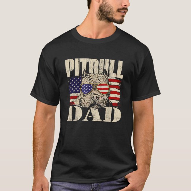 Pitbull Dad Dog Lover Pibble Pittie Pit Bull Terri T-Shirt (Front)