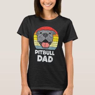 Pitbull Dad Sunset Retro Pittie Pitty Pet Dog Owne T-Shirt