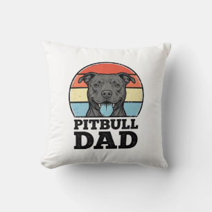 Pitbull Dad Vintage Dog Lover Shirt Design (2)_1 Cushion