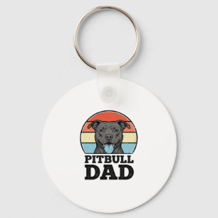 Pitbull Dad Vintage Dog Lover Shirt Design (2)_1 Key Ring