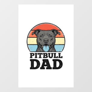 Pitbull Dad Vintage Dog Lover Shirt Design (2)_1 Window Cling