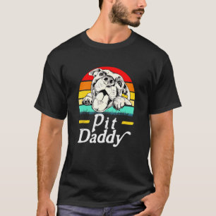 Pitbull Dad Vintage Pit Daddy 80 Style Retro Distr T-Shirt
