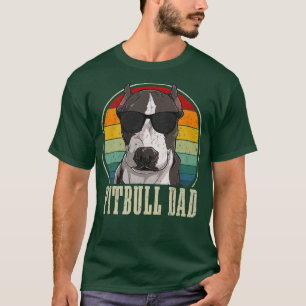 Pitbull Dad Vintage Sunglasses Funny Daddy Dog Fat T-Shirt