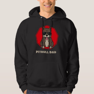 Pitbull Dad Vintage Sunglasses Funny Dog Owner Hoodie