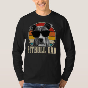Pitbull Dad Vintage Sunglasses Funny Dog Owner Pul T-Shirt