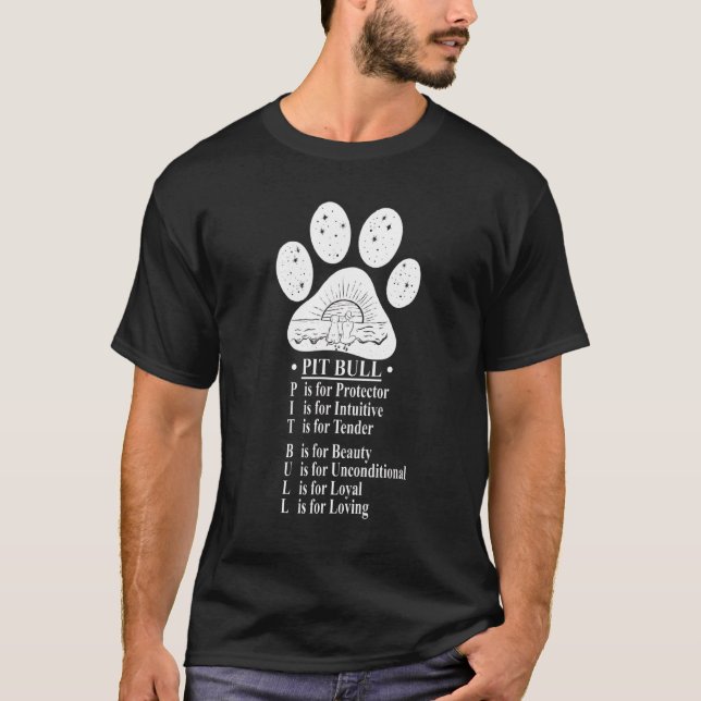 Pitbull Description  Dog Paw Mum T-Shirt (Front)