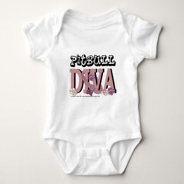 Pitbull DIVA Baby Bodysuit (Front)
