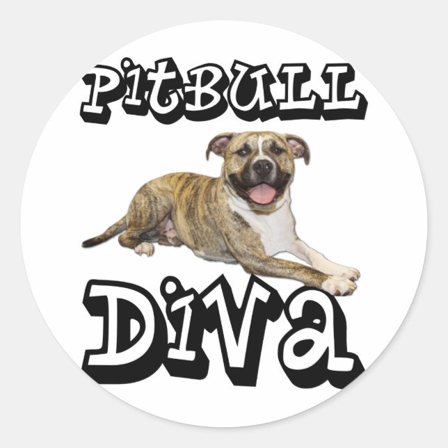 PitBull DIVA - Tigger Classic Round Sticker (Front)