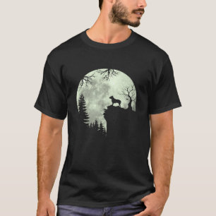 Pitbull Dog and Moon Howl In Forest Dog Halloween T-Shirt