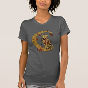 Pitbull dog and moon T-Shirt