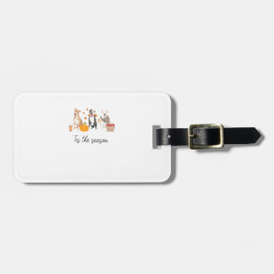 Pitbull Dog Autumn Fall Thanksgiving Tis The Seaso Luggage Tag