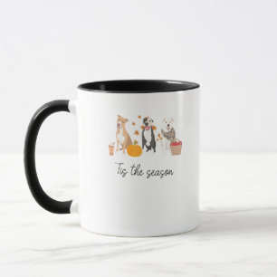 Pitbull Dog Autumn Fall Thanksgiving Tis The Seaso Mug