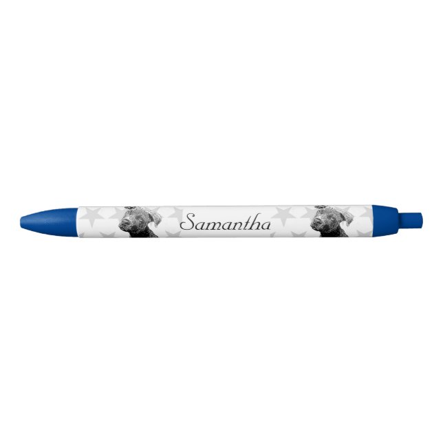 Pitbull dog Blue personalised pen (Front)