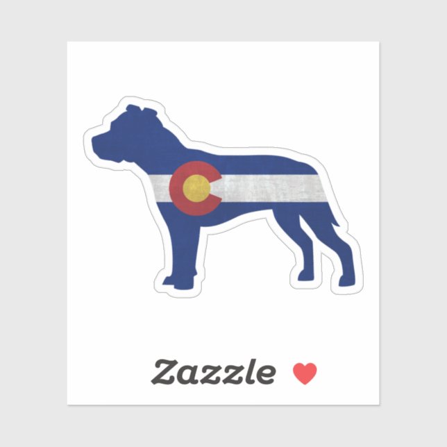 Pitbull Dog Breed Silhouette Colorado Flag (Sheet)