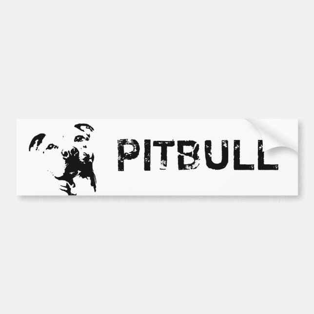 Pitbull Dog Bumper Sticker (Front)