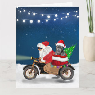 Pitbull Dog Christmas Santa Claus  Card