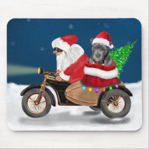 Pitbull Dog Christmas Santa Claus  Mouse Mat