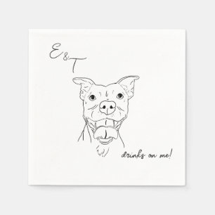 Pitbull Dog Cocktail wedding napkins