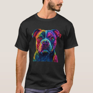 Pitbull Dog Colourful Face Dog Lover Men Women Shi T-Shirt