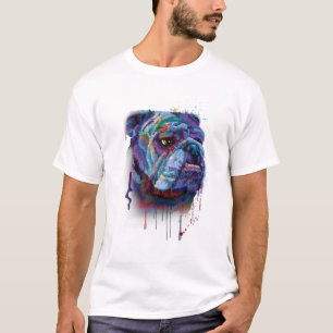 Pitbull Dog Colourful Pitbull Watercolor Paint Dog T-Shirt
