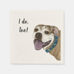 Pitbull Dog Custom Cocktail Napkin 