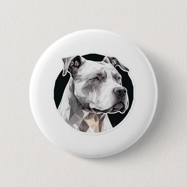 Pitbull dog face 6 cm round badge (Front)