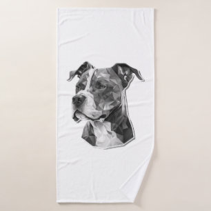 Pitbull dog face bath towel