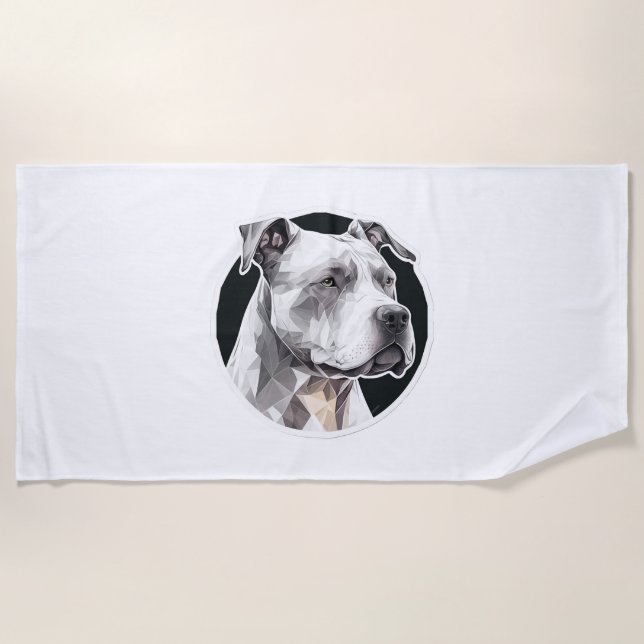 Pitbull dog face beach towel (Front)